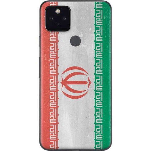 Iran Flag Distressed Google Pixel 5a Skin